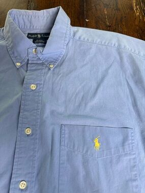 Polo by Ralph Lauren Classic Button-Down Shirt - Light Blue Large